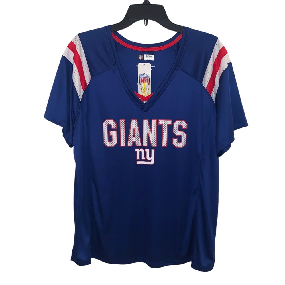 NWT NFL NY Giants Blue Short Sleeve Shirt Size 2X